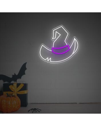 Transform Your Space into a Magical Halloween Haven: Perfect for Home Décor, Themed Parties, and Bars with the Halloween Wizard Hat LED Neon Sign.