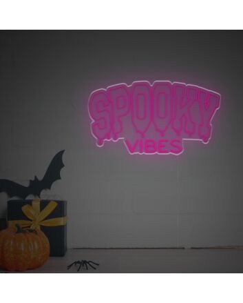 Brighten Up Your Bar, Halloween Party, or Home with the Melting Spooky Vibes LED Neon Sign.