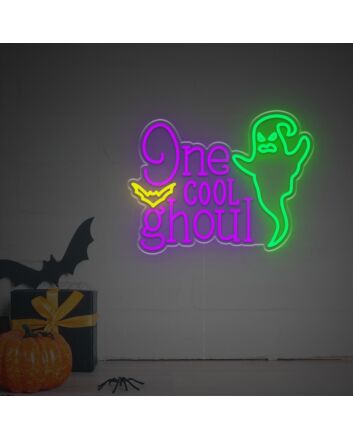 Brighten Up Your Spooky Celebrations and Decor: One Cool Ghoul LED Neon Sign Perfect for Home, Bars, and Halloween Parties.