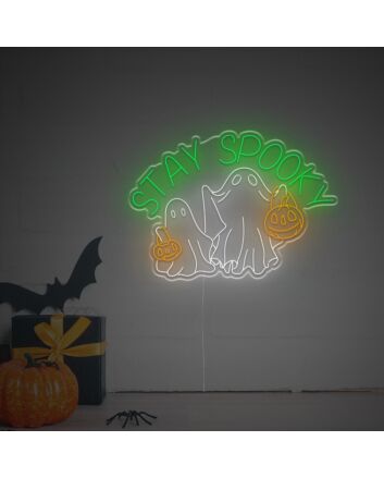 Brighten Up Your Halloween Festivities and Themed Rooms with the Stay Spooky Ghost LED Neon Sign.