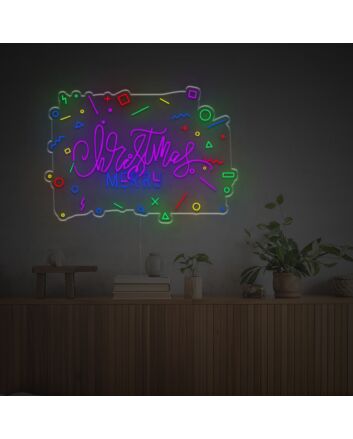 Brighten Your Holiday Celebrations and Decor: Merry Christmas With Color Bars LED Neon Sign for Home, Office, and Festive Events.