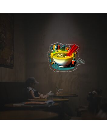 Brighten up your kitchen, bar, or next food-themed event with A Bowl Of Ramen In Pop Style LED Neon Acrylic Artwork.