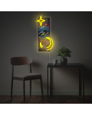 Transform Your Space: Peaceful Night View LED Neon Acrylic Artwork Perfect for Home Decor, Office Ambiance, or Evening Events.
