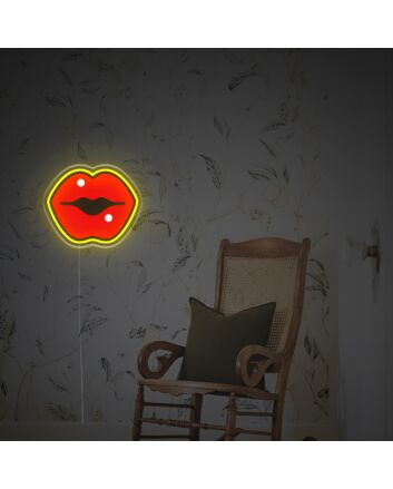 Brighten Your Bar, Bedroom, or Wedding Celebration with Pouty Red Lips LED Neon Acrylic Artwork.