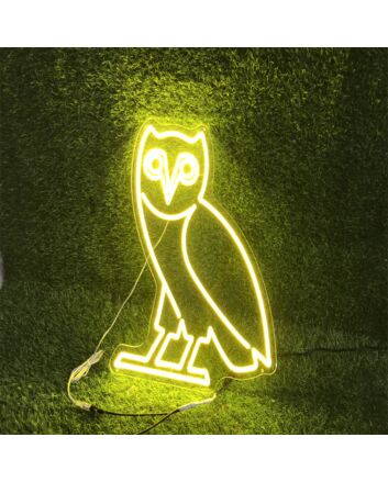 Brighten Up Your Space: Perfect for Home Decor, Office Vibes, or Bar Ambiance with the OVO Owl Yellow LED Neon Sign.
