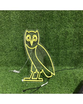 Brighten Up Your Space: Perfect for Home Decor, Office Vibes, or Bar Ambiance with the OVO Owl Yellow LED Neon Sign.