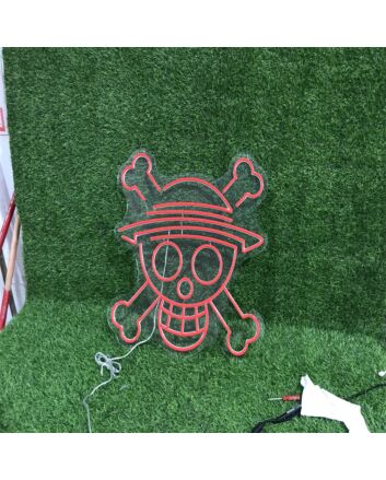 Brighten Your Space: Red One Piece Logo Custom LED Neon Sign - Perfect for Home Decor, Office Ambiance, Storefronts, Bars, Weddings, and Parties.