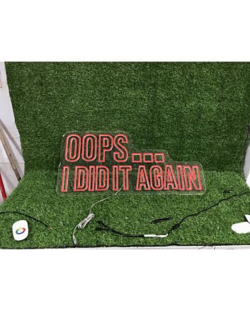 Brighten Your Bar or Celebrate in Style: OOPS I Did It Again Red LED Neon Sign for Unique Home Decor, Office Vibes, or Event Highlights.
