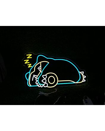 Brighten Up Your Game Room, Kids Room, or Party Space with the Sleeping Snorlax Custom LED Neon Sign