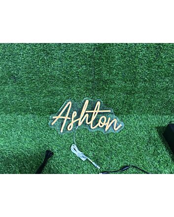 Brighten Your Office, Store, or Bar Ambiance with the Ashton Orange LED Neon Sign.