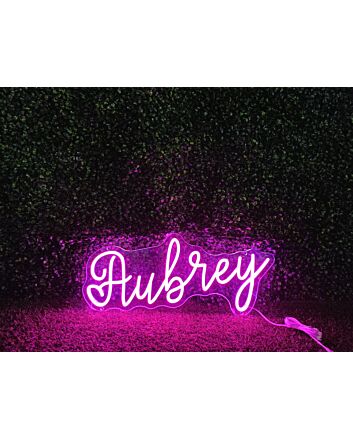 Elevate Your Space: Aubrey LED Neon Sign, Perfect for Home Decor, Office Glamour, and Event Highlights