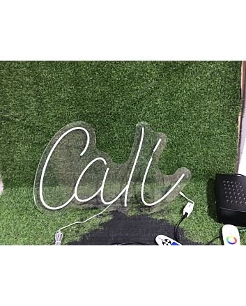 Brighten Up Your Space: Cali White LED Neon Sign for Home Decor, Office Vibes, and Vibrant Bar Atmospheres