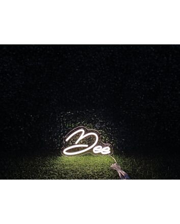Enhance Your Space: Dee White LED Neon Sign for Home Decor, Office Chic, Storefronts, Bars & Memorable Weddings