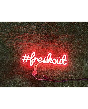 Brighten Your Space: Freshout Red LED Neon Sign Perfect for Bar, Wedding, and Office Ambiance