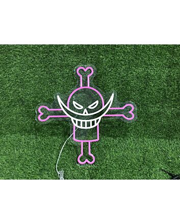 Add a Swashbuckling Glow to Your Bar, Themed Party, or Man Cave with the Pirate Head With Bone Cross LED Neon Sign.