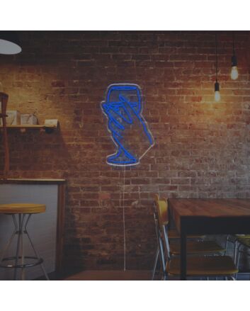 Elevate your bar or restaurant ambiance with the Lady Holding A Red Wine Glass LED Neon Sign.