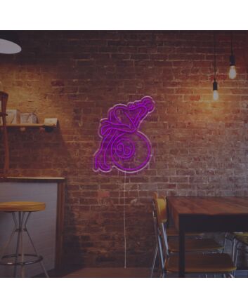 Brighten Up Your Bar, Office, or Wedding with the Enchanting Lady With Black Rachium LED Neon Sign.