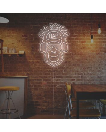 Elevate Your Home, Office, or Bar Ambiance with the Old School Rap Ape LED Neon Sign