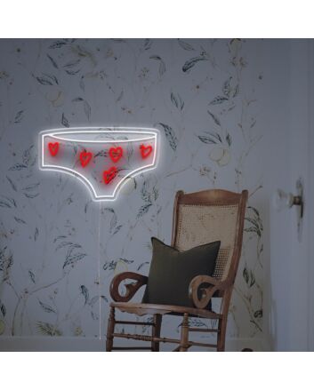 Brighten Up Your Bedroom, Boutique or Valentine's Day Celebration with the Underwear With A Heart Pattern LED Neon Sign.