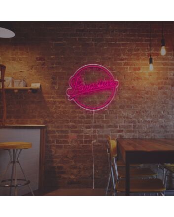 Brighten Your Bar, Wedding, and Office Ambiance with the Paradise With Circle LED Neon Sign.