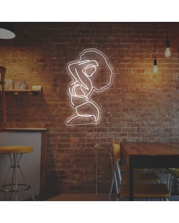 Brighten Your Bar, Office, or Home Décor with the Vibrant Afro Lady LED Neon Sign - Perfect for Parties and Weddings.
