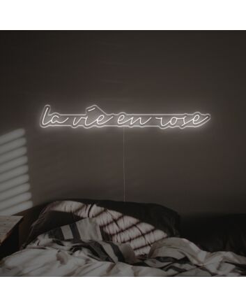 Brighten Up Your Space: La Vie En Rose LED Neon Sign Perfect for Home Decor, Weddings, and Romantic Evenings.