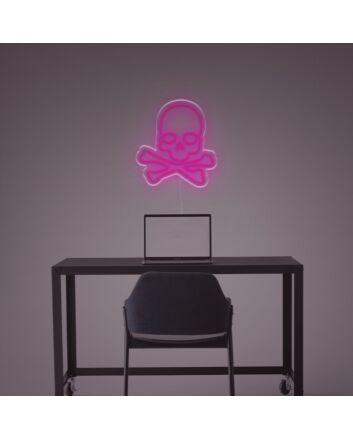 Brighten Up Your Bar or Halloween Bash: Skull With Bones LED Neon Sign Adds a Spooky Glow.