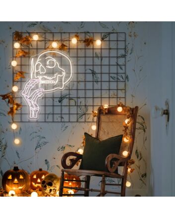 Elevate Your Bar or Man Cave Ambiance with the Smoking Skull Man LED Neon Sign