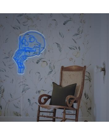 Elevate Your Bar or Man Cave Ambiance with the Smoking Skull Man LED Neon Sign