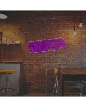 Enhance Your Space: Elevate Home Decor, Office Vibes, or Bar Atmosphere with the Three-Dimensional Freedom Word LED Neon Sign