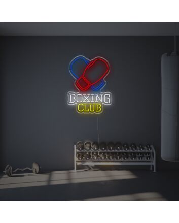 Enhance Your Bar, Gym or Man Cave Ambiance with the Boxing Club LED Neon Sign.