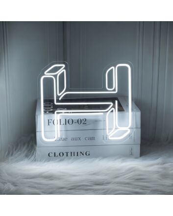 Brighten up Bars, Weddings, and Office Spaces with the Three-Dimensional Letter H LED Neon Sign.