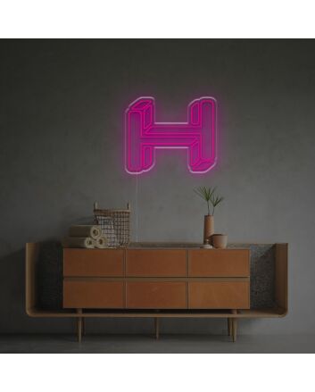 Brighten up Bars, Weddings, and Office Spaces with the Three-Dimensional Letter H LED Neon Sign.