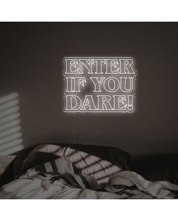 Turn Your Space into a Hauntingly Inviting Spot for Halloween, Themed Events, or Edgy Home Decor with the Enter If You Dare LED Neon Sign.