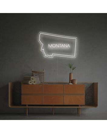 Brighten Your Space: Montana State Outline LED Neon Sign, Perfect for Home Decor, Office Ambiance, and Bar Settings.