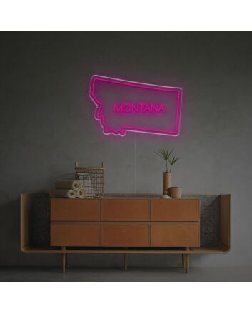 Brighten Your Space: Montana State Outline LED Neon Sign, Perfect for Home Decor, Office Ambiance, and Bar Settings.