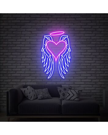 Elevate Your Space with Angel Wings Neon Sign Led Light Sign for a Divine Touch in Home, Office, Bar, or Event Decor.