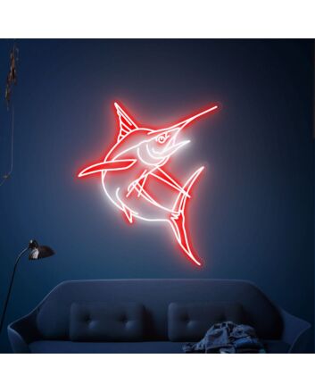 Brighten Up Your Space: Blue Marlin Fish Neon Sign, Perfect for Home, Office, or Bar Ambiance
