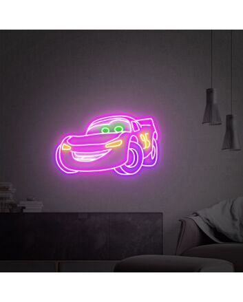 Brighten Up Your Game Room, Kid&#039;s Bedroom, or Birthday Bash with Cars Lightning McQueen Neon Sign - A Versatile Decor for Home, Office, and Celebratory Occasions.