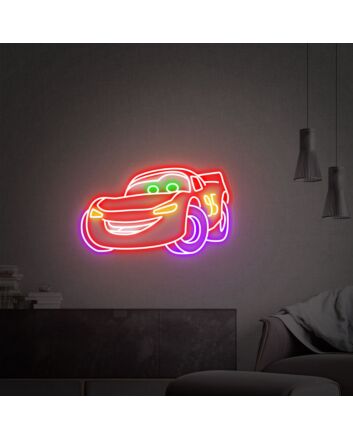 Brighten Up Your Game Room, Kid's Bedroom, or Birthday Bash with Cars Lightning McQueen Neon Sign - A Versatile Decor for Home, Office, and Celebratory Occasions.