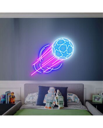 Brighten Up Game Nights and Celebrate Victories: Champions League Football Neon Sign - Perfect Football Match Decor LED Sign for Kid Room, Sports Bars, and Fan Gatherings.