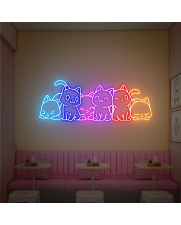 Brighten Your Space with Cute Cat Decor Gift Led Neon Lights Cat Wall Neon Decor Neon Desk Light - Perfect for Home, Office, and Party Ambiance.