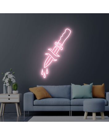 Brighten Up Your Spaces: Dagger Neon Sign Size and Color for Lively Home, Office, Bars, and Wedding Decorations.