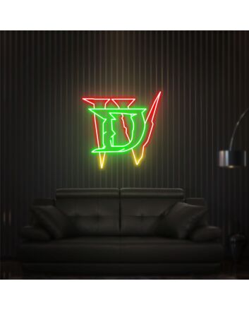 Brighten Your Gaming Space and Home with the Diablo Neon Sign: Perfect for Game Rooms, Office Decor, and Themed Parties