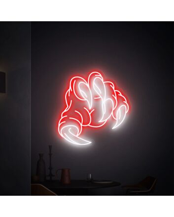 Brighten Your Space with the Dinosaur Claw Neon Sign: Perfect for Home Decor, Bars, Gaming Rooms, and Themed Parties!