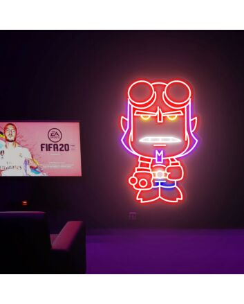 Elevate Your Game Room, Home Office, and Party Ambiance with the Fantastic Four Hellboy Neon Sign Wall Decor.