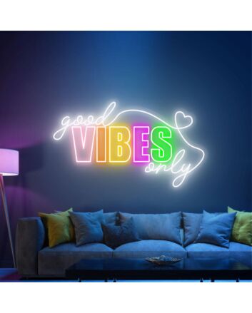 Brighten Your Space with Good Vibes Only Neon Sign: Perfect for Bedroom, Home Offices, Party Venues, and Wedding Celebrations Neon Lights.
