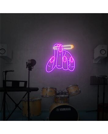 Brighten Your Space: Hand Smoking Led Neon Sign for Bedroom, Bar, and Office Wall Decor