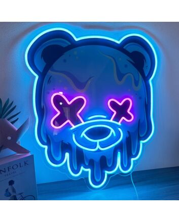 Brighten Your Space with Head Bear Art Neon Sign: Perfect for Bedroom Ambiance, Office Creativity, or Bar Atmosphere.