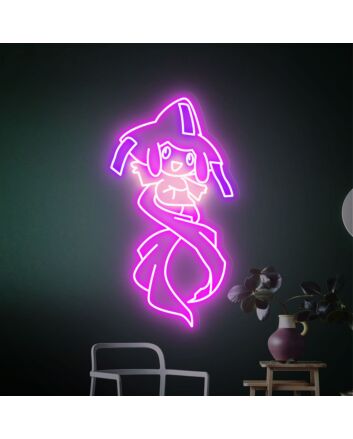 Brighten Your Gaming Space and Anime Gatherings with Jirachi Wish Maker Neon Sign - Perfect for Home Decor, Office, and Themed Events